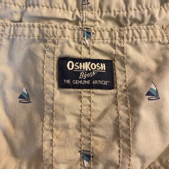 oshkosh bgosh Sailboat ⛵️ Print Canvas Shortalls - 4T - Picture 3 of 7
